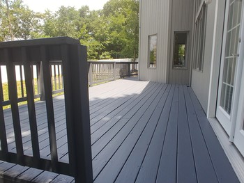 Deck staining in Hi Nella, NJ by Pete Jennings & Sons.